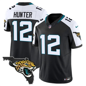 Personalized Men’s Jacksonville Jaguars Florida Patch Jersey All Stitched Travis Hunter 12