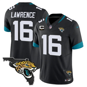 Personalized Men’s Jacksonville Jaguars Florida Patch Jersey All Stitched Trevor Lawrence #16