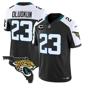 Personalized Men’s Jacksonville Jaguars Florida Patch Jersey All Stitched Foyesade Oluokun 23
