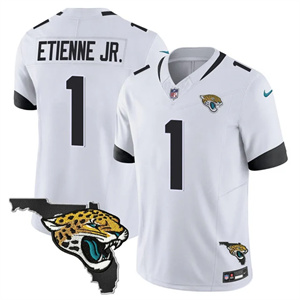 Personalized Men’s Jacksonville Jaguars Florida Patch Jersey All Stitched Travis Etienne Jr. #1