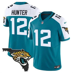 Personalized Men’s Jacksonville Jaguars Florida Patch Jersey All Stitched Travis Hunter 12