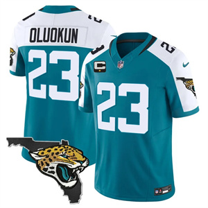 Personalized Men’s Jacksonville Jaguars Florida Patch Jersey All Stitched Foyesade Oluokun 23
