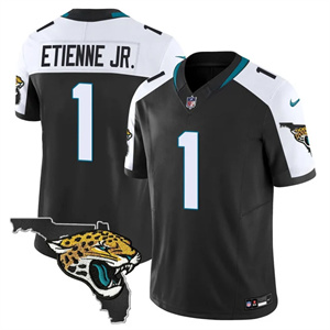 Personalized Men’s Jacksonville Jaguars Florida Patch Jersey All Stitched Travis Etienne Jr. 1