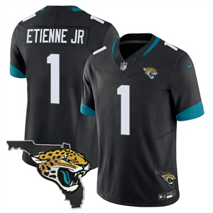 Personalized Men’s Jacksonville Jaguars Florida Patch Jersey All Stitched Travis Etienne Jr. #1
