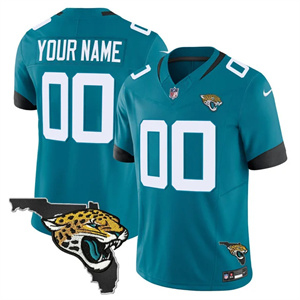 Personalized Jacksonville Jaguars Florida Patch Jersey All Stitched Teal