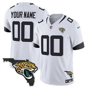 Personalized Jacksonville Jaguars Florida Patch Jersey All Stitched White