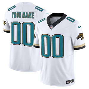 Personalized Jacksonville Jaguars Throwback Limited Jersey All Stitched White