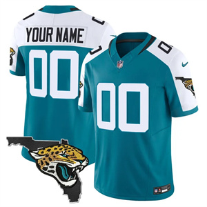 Personalized Jacksonville Jaguars Florida Patch Jersey All Stitched Teal Alternate