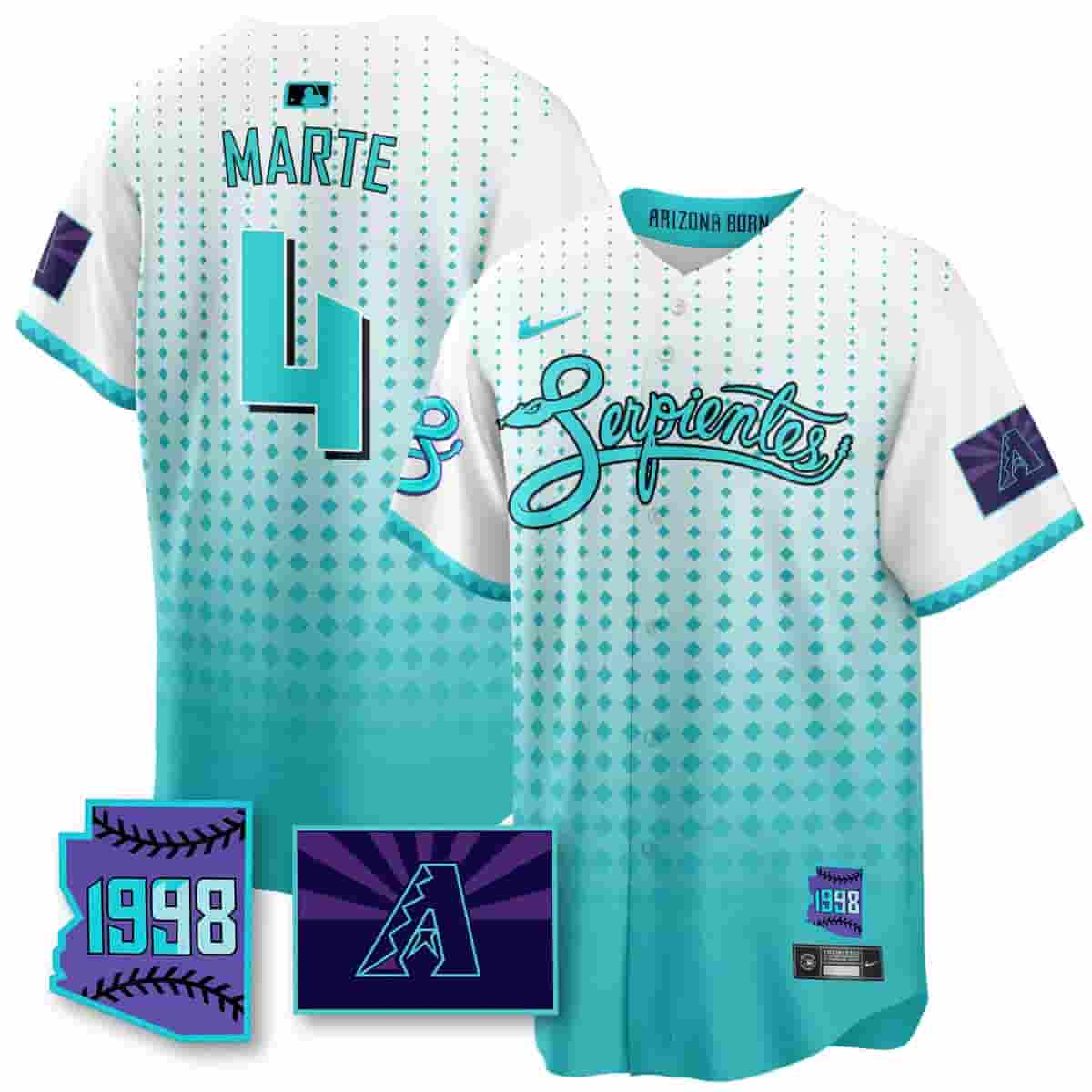 Personalized Men’s Arizona Diamondbacks Purple for Second ‘Serpientes’ City Connect Jersey All Stitched Ketel Marte #4