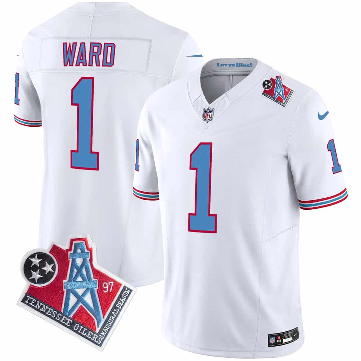 Personalized Men’s Tennessee Titans 1997 Throwback Limited Jersey All Stitched Cam Ward