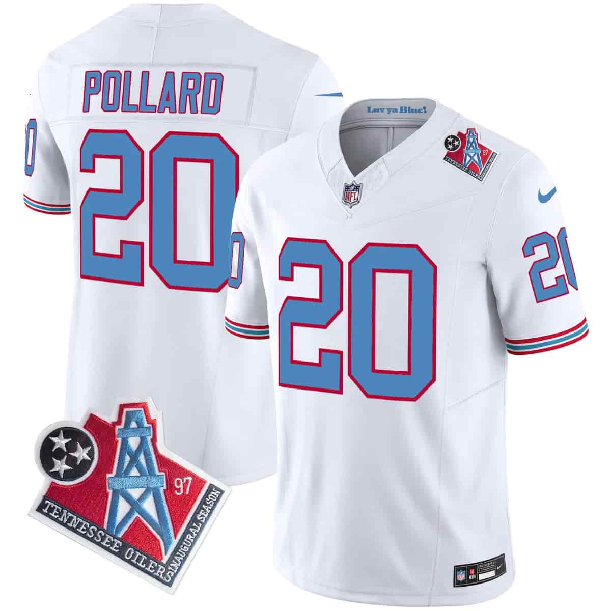 Personalized Men’s Tennessee Titans 1997 Throwback Limited Jersey All Stitched Tony Pollard