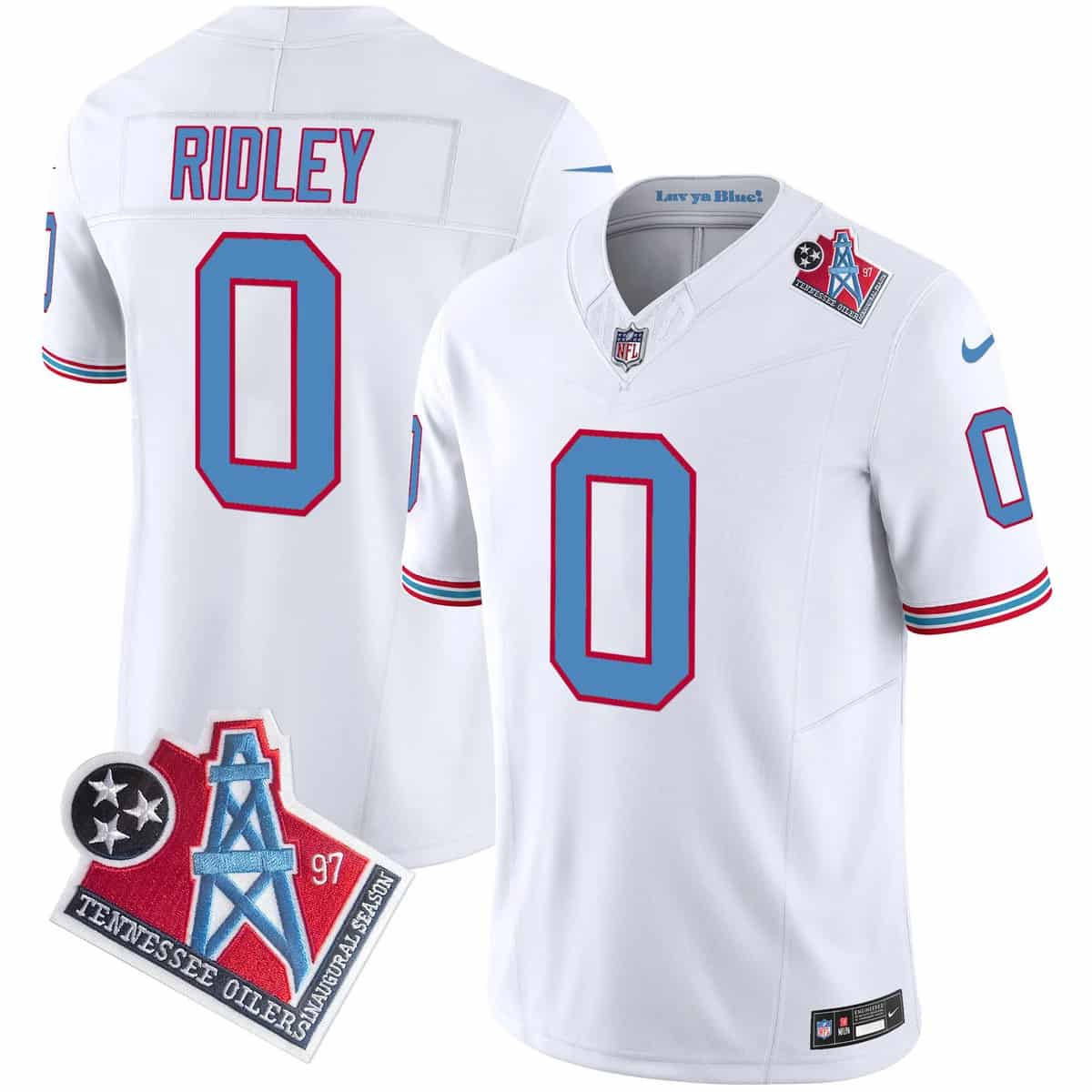 Personalized Men’s Tennessee Titans 1997 Throwback Limited Jersey All Stitched Calvin Ridley