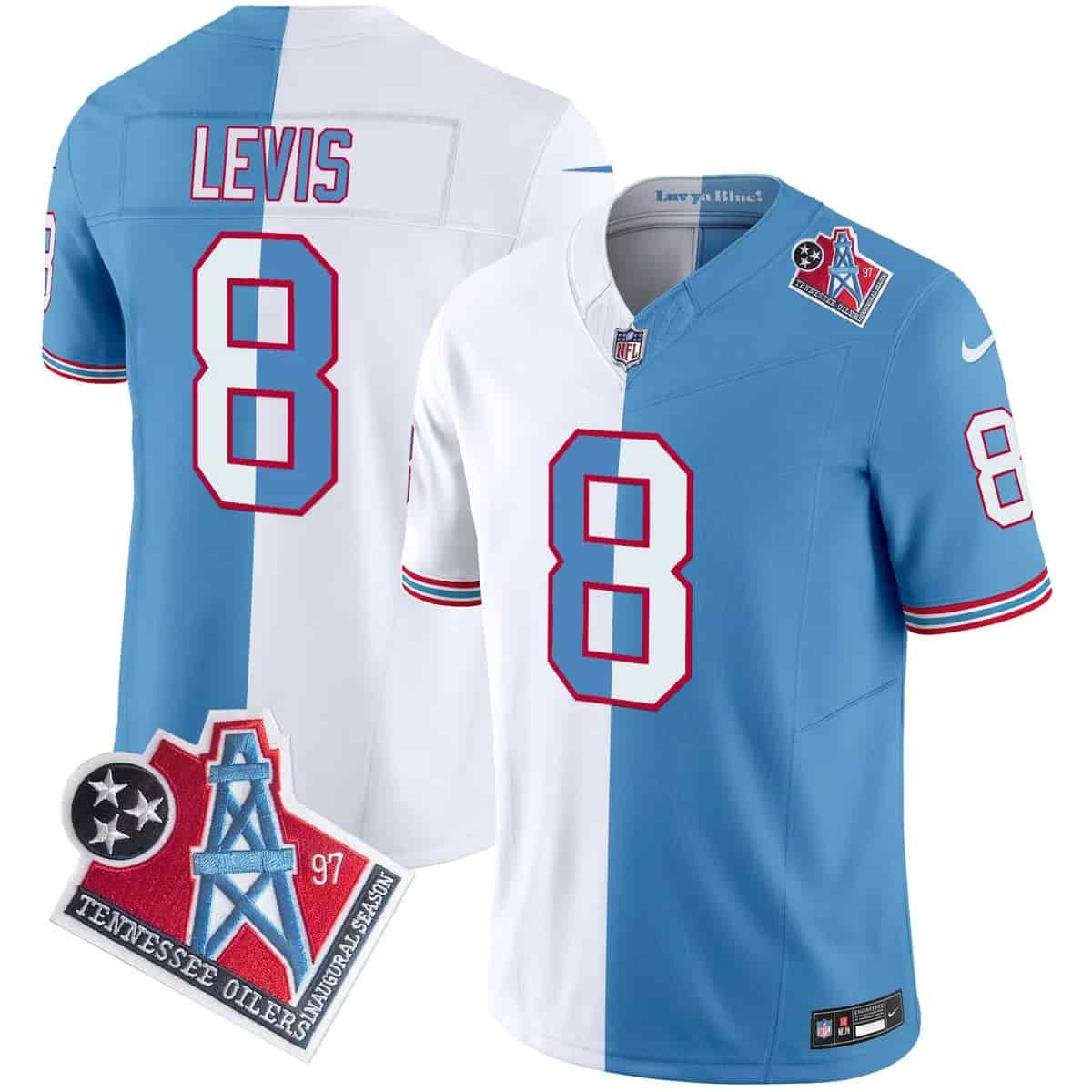 Personalized Men’s Tennessee Titans 1997 Throwback Limited Jersey All Stitched Will Levis 8