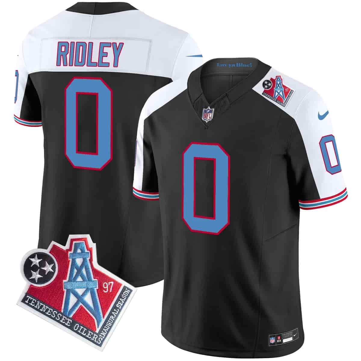 Personalized Men’s Tennessee Titans 1997 Throwback Limited Jersey All Stitched Calvin Ridley #0