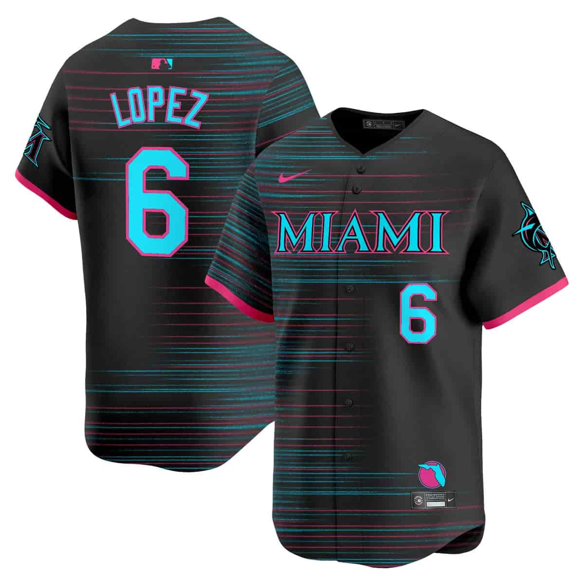 Personalized Miami Marlins 2025 City Connect Premier Limited Jersey All Stitched Otto Lopez
