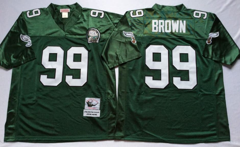 Personalized Philadelphia Eagles Green #99 Jerome Brown Throwback Jersey