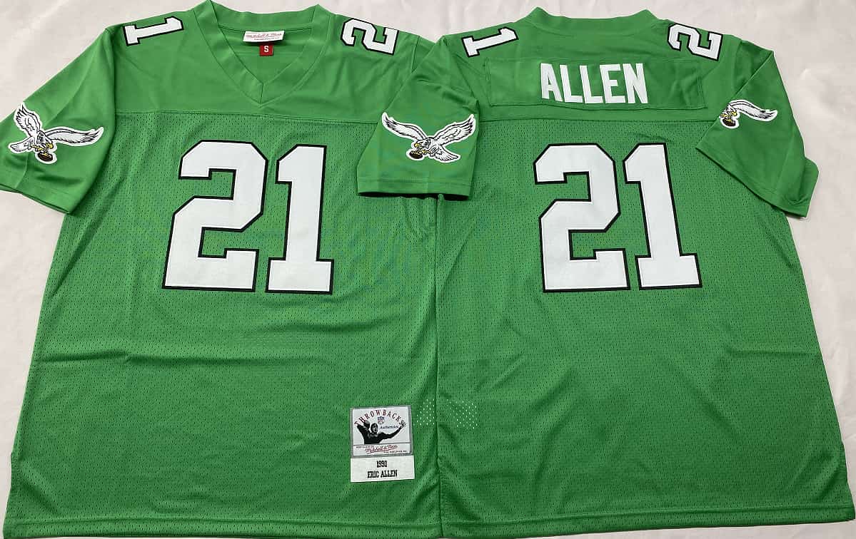 Personalized Philadelphia Eagles Green #21 Eric Allen Throwback Jersey