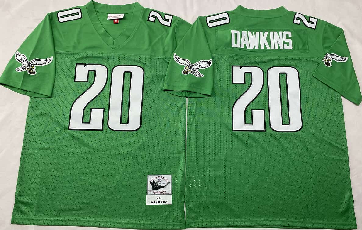 Personalized Philadelphia Eagles Green #20 Brian Dawkins Throwback Jersey