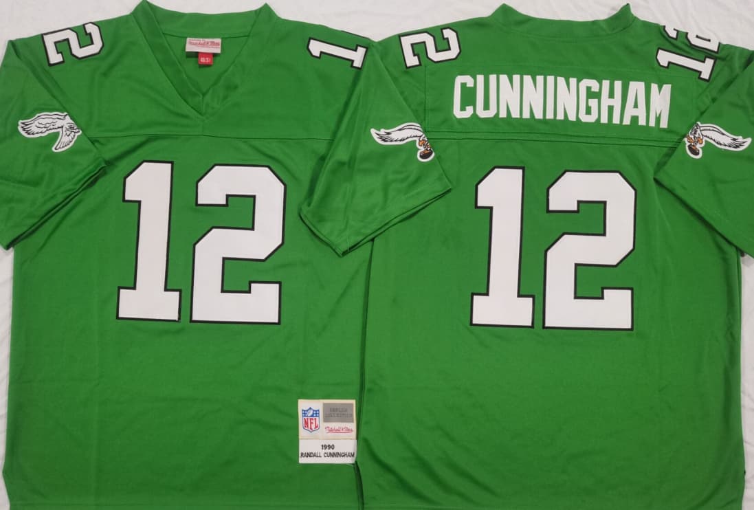 Personalized Philadelphia Eagles Green #12 Randall Cunningham Throwback Jersey