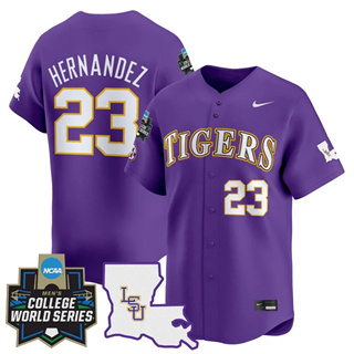 Personalized Men’s LSU Tigers #23 Luis Hernandez 2025 World Series Premier Limited Jersey All Stitched