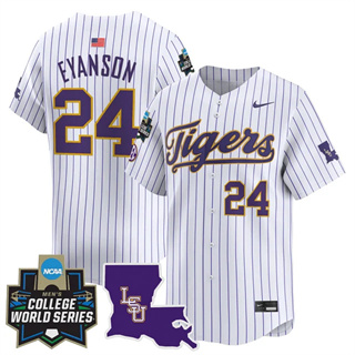 Personalized Men’s LSU Tigers #24 Anthony Eyanson 2025 World Series Premier Limited Jersey All Stitched