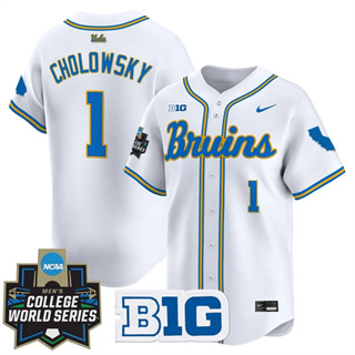 Personalized Men’s UCLA Bruins #1 Roch Cholowsky 2025 World Series Premier Limited Jersey All Stitched