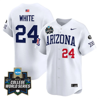 Personalized Men’s Arizona Wildcats #24 Mason White 2025 World Series Premier Limited Jersey All Stitched