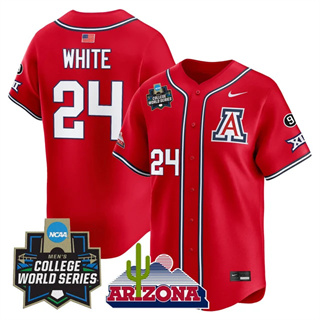 Personalized Men’s Arizona Wildcats #24 Mason White 2025 World Series Premier Limited Jersey All Stitched