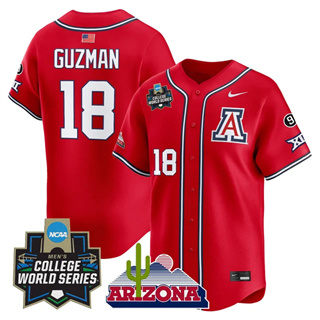 Personalized Men’s Arizona Wildcats #18 Adonys Guzman 2025 World Series Premier Limited Jersey All Stitched
