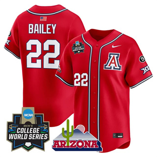 Personalized Men’s Arizona Wildcats #22 Smith Bailey 2025 World Series Premier Limited Jersey All Stitched