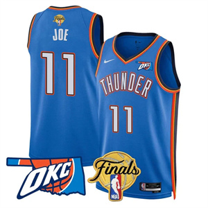 Personalized Men’s Oklahoma City Thunder #11 Isaiah Joe Final Patch Jersey All Stitched