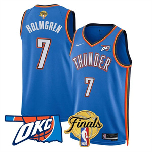 Personalized Men’s Oklahoma City Thunder #7 Chet Holmgren Final Patch Jersey All Stitched