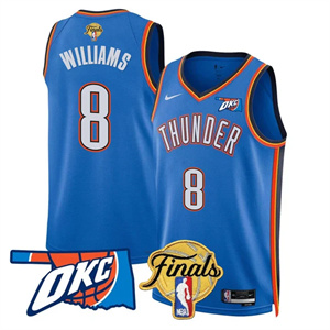 Personalized Men’s Oklahoma City Thunder #8 Jalen Williams Final Patch Jersey All Stitched