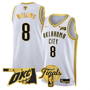 Personalized Men’s Oklahoma City Thunder #8 Jalen Williams Final Patch Jersey All Stitched