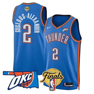 Personalized Men’s Oklahoma City Thunder #2 Gilgeous-Alexander Final Patch Jersey All Stitched