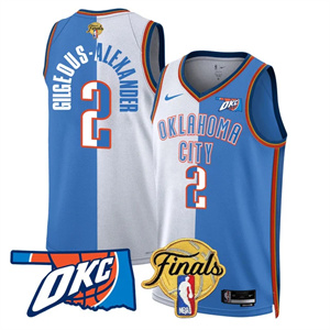 Personalized Men’s Oklahoma City Thunder #2 Gilgeous-Alexander Final Patch Jersey All Stitched