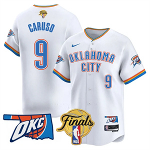 Personalized Men’s Oklahoma City Thunder #9 Alex Caruso Final Patch Baseball Jersey All Stitched
