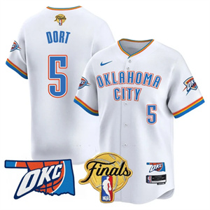 Personalized Men’s Oklahoma City Thunder #5 Luguentz Dort Final Patch Baseball Jersey All Stitched