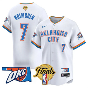 Personalized Men’s Oklahoma City Thunder #7 Chet Holmgren Final Patch Baseball Jersey All Stitched