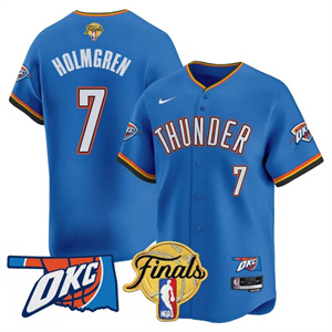 Personalized Men’s Oklahoma City Thunder #7 Chet Holmgren Final Patch Baseball Jersey All Stitched