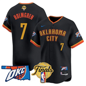 Personalized Men’s Oklahoma City Thunder #7 Chet Holmgren Final Patch Baseball Jersey All Stitched
