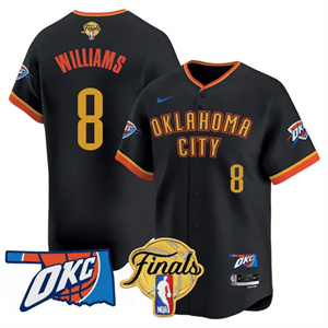 Personalized Men’s Oklahoma City Thunder #8 Jalen Williams Final Patch Baseball Jersey All Stitched