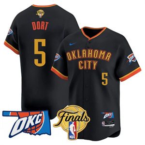 Personalized Men’s Oklahoma City Thunder #5 Luguentz Dort Final Patch Baseball Jersey All Stitched