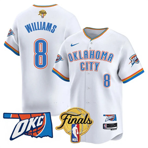 Personalized Men’s Oklahoma City Thunder #8 Jalen Williams Final Patch Baseball Jersey All Stitched