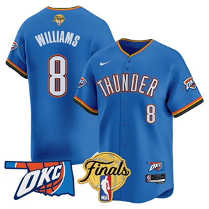Personalized Men’s Oklahoma City Thunder #8 Jalen Williams Final Patch Baseball Jersey All Stitched