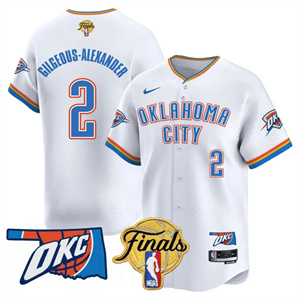 Personalized Men’s Oklahoma City Thunder #2 Gilgeous-Alexander Final Patch Baseball Jersey All Stitched