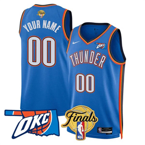 Personalized Custom Men’s Oklahoma City Thunder Jersey Final Patch All Stitched Icon