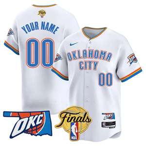 Personalized Custom Men’s Oklahoma City Thunder Baseball Jersey Final Patch All Stitched Association