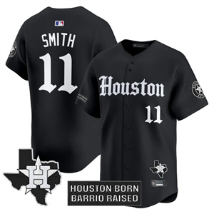 Personalized Men’s Houston Astros ‘Gothic Edition’ Premier Limited Jersey V2 All Stitched Cam Smith #11