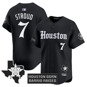 Personalized Men’s Houston Astros ‘Gothic Edition’ Premier Limited Jersey V2 All Stitched CJ Stroud #7